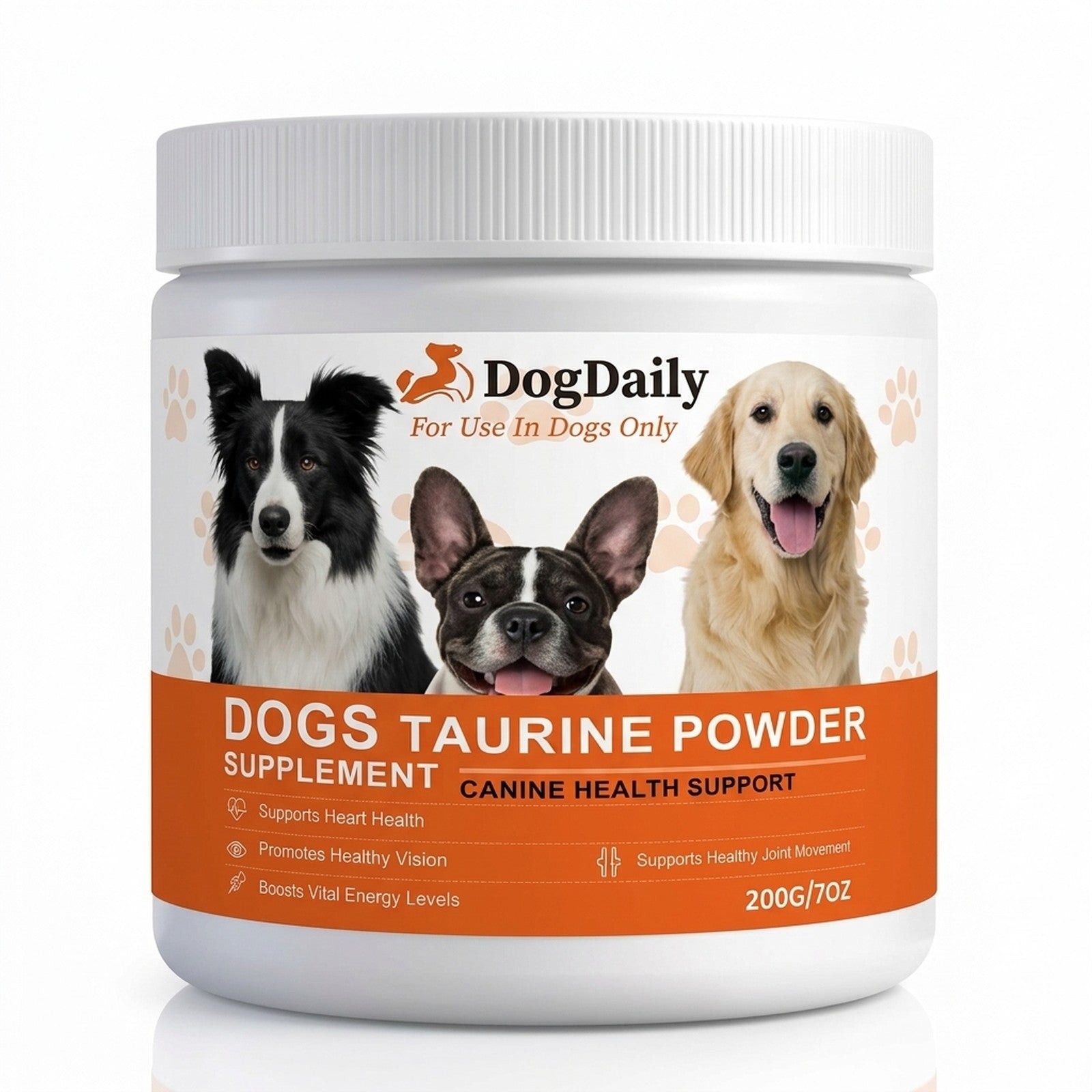 DogDaily Taurine Powder for dogs, 200g tub